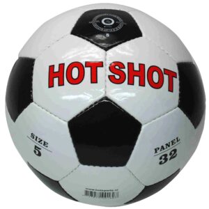 150160.jpg Voetbal HOT-SHOT wit/zwart glans mt.5