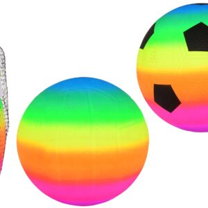 150561.jpg Bal Regenboog maat 3, 2 stuks in net