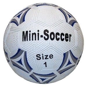 Mini Voetbal Rubber mt 1 wit/zwart 13 cm