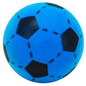 159997.jpg Voetbal schuimrubber blauw/zwart 20 cm.