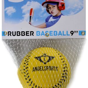 Honkbal zacht rubber geel 70 mm.