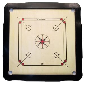 Carromboard Tournament zwart ronde hoek