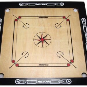 Carromboard Tournam.Zwart vierk.89x89cm.