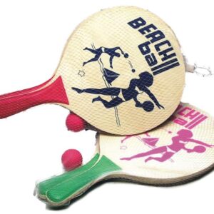 Beachball Hout blank 8 mm.print pink/zwa