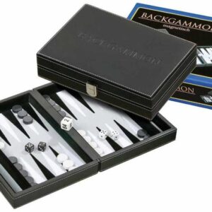 601712.jpg Backgam.zw.gestikt ingel.vilt grijs 23cm