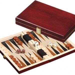 602100.jpg Backgammon 1100 mini bruin 19,5x12,5 cm.