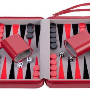 604500_open.jpg Backgammon met rits 9 inch Rood