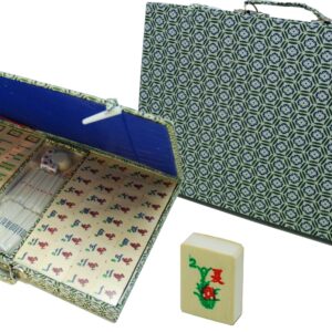 720390.jpg Mah-Jong BAMBOE in groene stof koffer