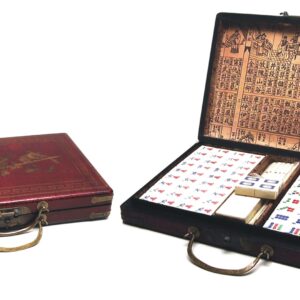 720425.jpg Mah-Jong Koffer rood hout Kunst. 34x24