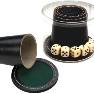 730606.jpg Dobbelbeker zwart leder+deksel 9x8cm