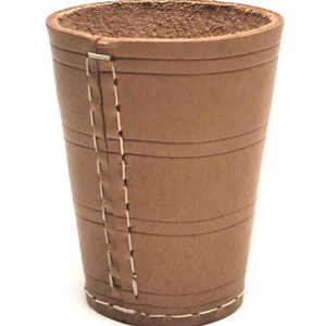 730607.jpg Dobbelbeker 10x8 cm.tuigleder naturel