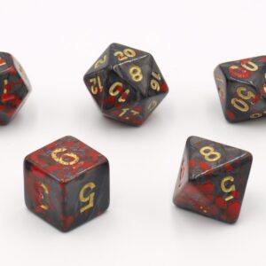 OLYMPUS DIGITAL CAMERA Dobbelstenen Bloodspatter Zwart 7 set