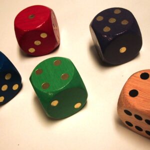 732034.jpg Dobbelsteen 30mm.hout 5 kleur ass.VE5