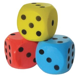 733002.jpg Dobbelsteen schuimrubber Blauw 15cm.