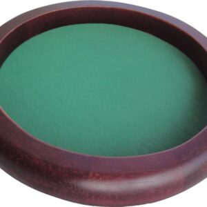 Dobbelpiste bruin hout rond 35cm.gr.vilt