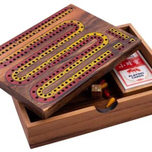 Cribbage set Acacia hout 22x17 cm.