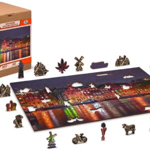 800015_doos.jpg Wooden puzzle Amsterdam by night XL 600